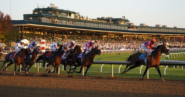 Horse tracks like Keeneland would be licensees under a Kentucky sports betting bill (AP Photo/Mark Humphrey)
