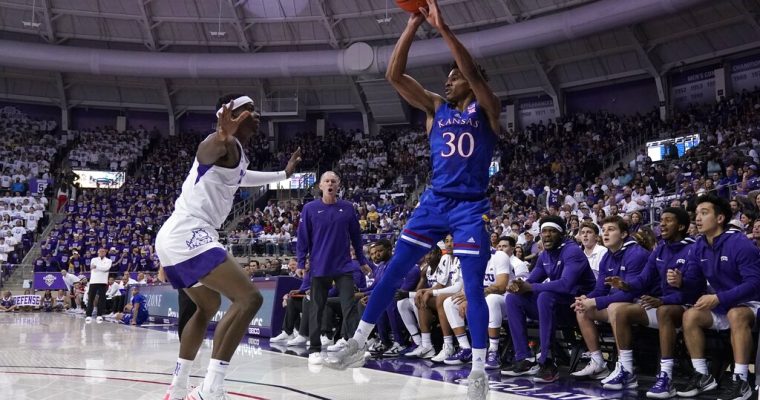 Kansas senior guard Ochai Agbaji leads the Jayhawks in scoring.