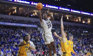 Douglas Wilson and No. 13 South Dakota State have a March Madness run on their minds (AP Photo/Josh Jurgens)