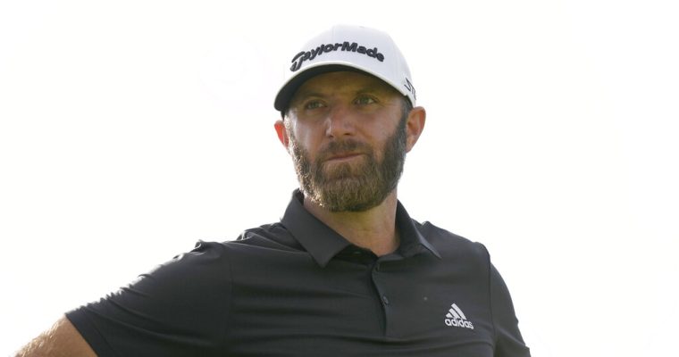 Dustin Johnson is one of many former PGA Tour players competing in LIV Golf. (AP Photo/Alastair Grant)