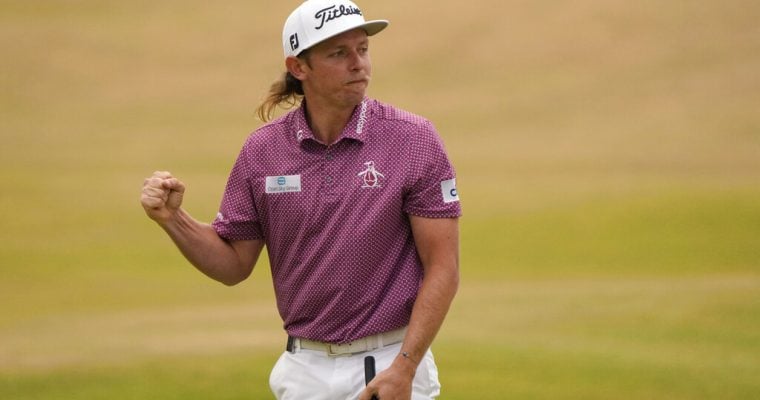 Cam Smith is the betting favorite in this week's LIV Tour event in Boston. (AP Photo/Gerald Herbert)