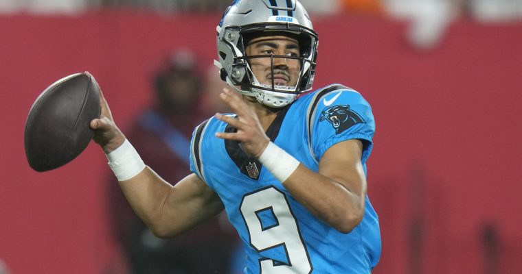 Find out where Carolina Panthers QB Bryce Young's odds to be named NFL MVP sit heading into the 2024 season.