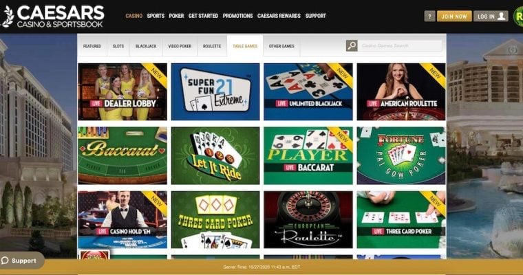 Caesars Casino Table Games