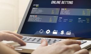 betting online on a laptop
