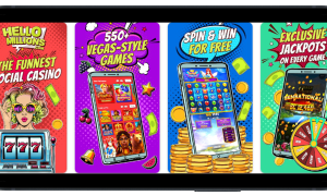 Hello Millions branding showing SC games and promotions