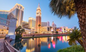 The Nevada Gaming Commission reported sports betting revenue worth $64.7 million in January, mostly carried by the Super Bowl. (Shutterstock/Sean Pavone)