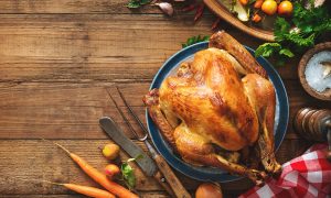 Roast turkey Thanksgiving feast