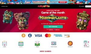 Ruby Slots landing page