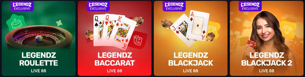 Legendz live dealer casino games