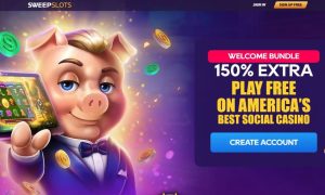 Sweepslots social casino landing page