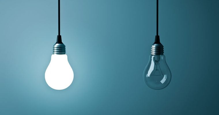 Two Lightbulbs On Off