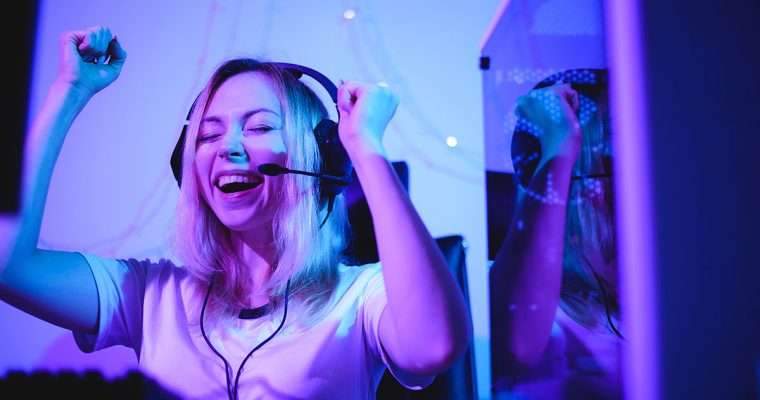 Video game streamer woman