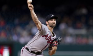 Atlanta Braves pitcher Spencer Strider pitches against the Washington Nationals in Sept 2023