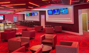A rendering of the Caesars Sportsbook at the Red Mile harness track in Lexington, Kentucky.