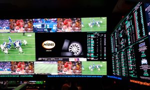 Inside the gambling hall of Circa Sportsbook in Las Vegas, Nevada