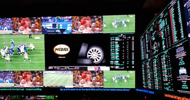 Inside the gambling hall of Circa Sportsbook in Las Vegas, Nevada