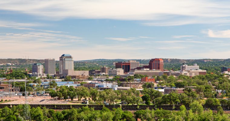 A daytime view of downtown Colorado Springs in Colorado