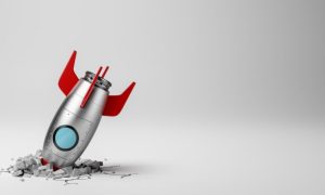 a rocket crashed into the surface