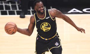 Draymond Green and the Warriors are favoted to win the 2022 NBA Championship. (Photo by Brian Rothmuller/Icon Sportswire)