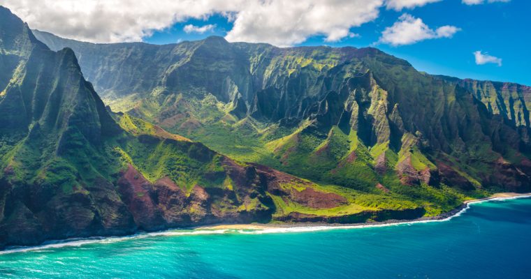 View on Napali Coast on Kauai island on Hawaii