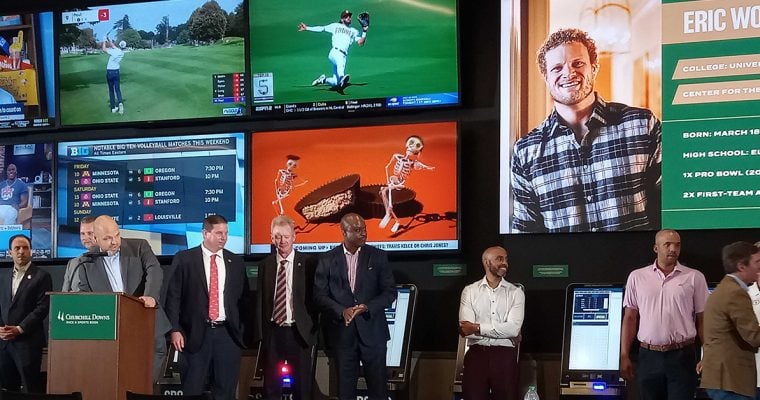 Kentucky Gov. Andy Beshear was at Churchill Downs to mark the launch of retail Kentucky sports betting.