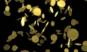 falling gold coins