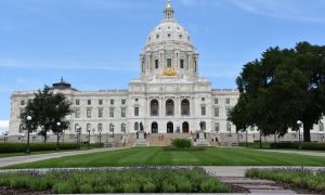Daytime view of the Minnesota state capitol in St Paul
