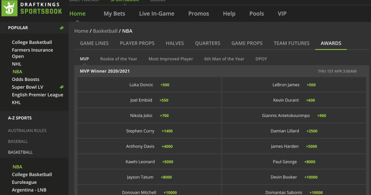 LeBron MVP favorite at Las Vegas SuperBook