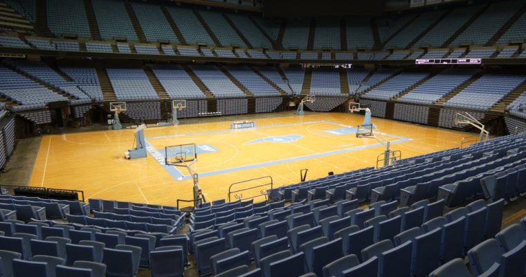 Inside Dean E. Smith Center at the University of North Carolina