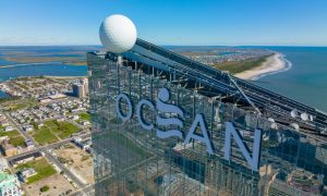 Ocean Casino Resort aerial view at Boardwalk in Atlantic City, New Jersey NJ, USA.