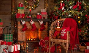 a home with christmas decorations