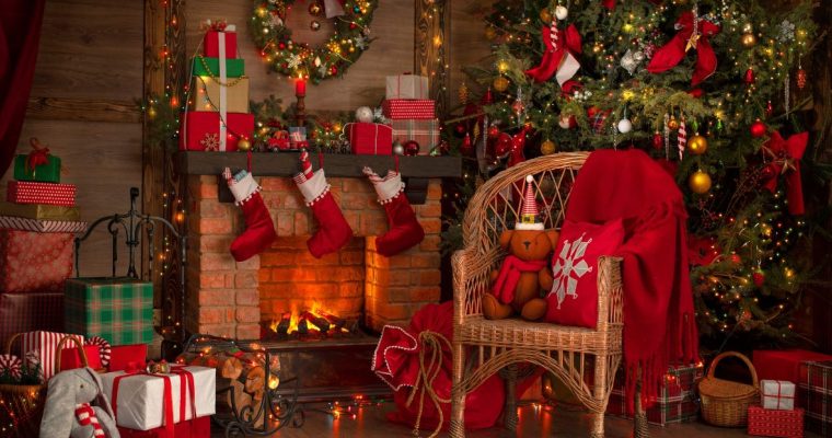 a home with christmas decorations