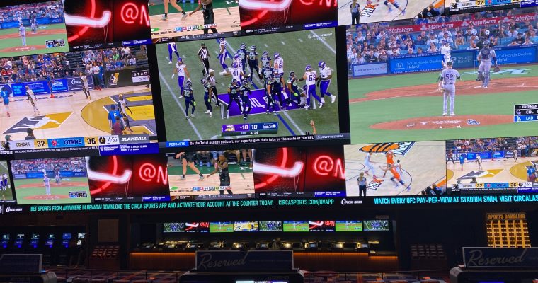 NFL preseason action at Circa Sports in Las Vegas.