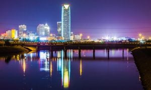 Oklahoma,City,Skyline,At,Night.,This,Shows,How,Beautiful,The