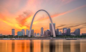 St.,Louis,,Missouri,,Usa,Downtown,Cityscape,On,The,River,At