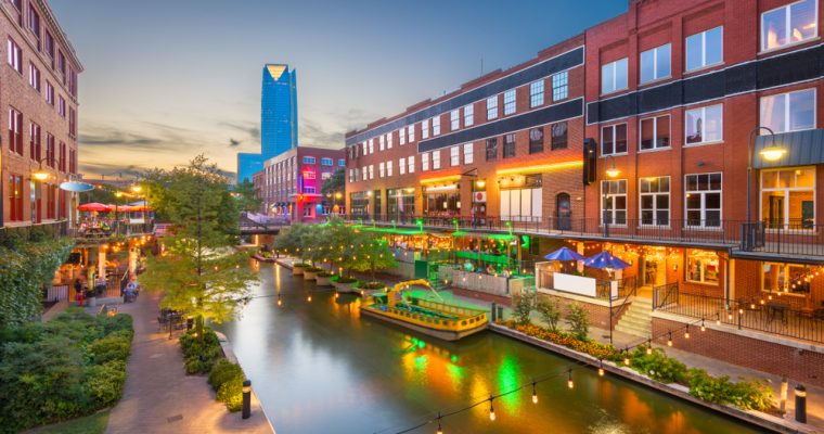 Oklahoma City, Oklahoma cityscape in Bricktown