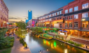 Oklahoma City, Oklahoma, USA cityscape in Bricktown