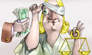 A,Hand,Offers,Money,To,Justice,And,She,Moves,The