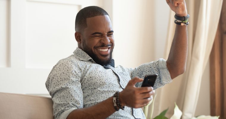 Sports bettor on mobile device