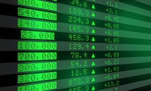 Shares,Price,Go,Up,On,Digital,Display,Panel