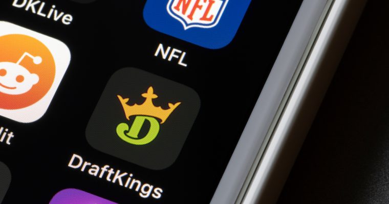 DraftKings logo on a mobile phone