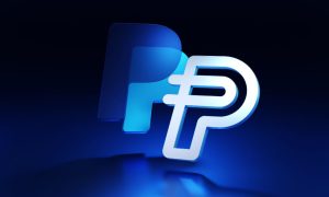 the paypall logo on a blue background