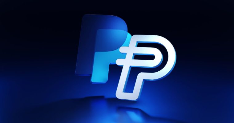 the paypall logo on a blue background