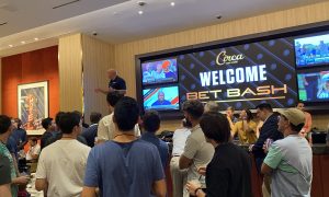 Sports gamblers gather at Bet Bash 3 in Las Vegas.