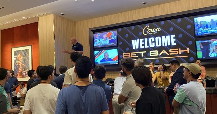 Sports gamblers gather at Bet Bash 3 in Las Vegas.