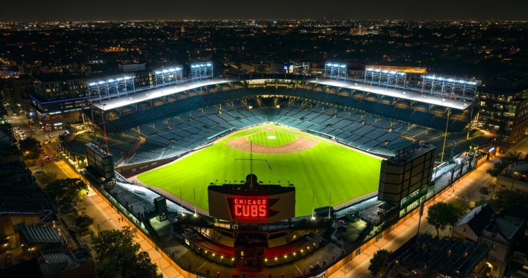Aerial photograph of Chicago Cubs, Stadium. Wrigley Field. Chicago, Illinois, USA. September 22,2023.